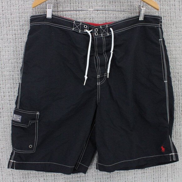 Polo Ralph Lauren Other - Polo By Ralph Lauren Board Shorts Mens XL Black Drawstring Pony Embroidered Y2k